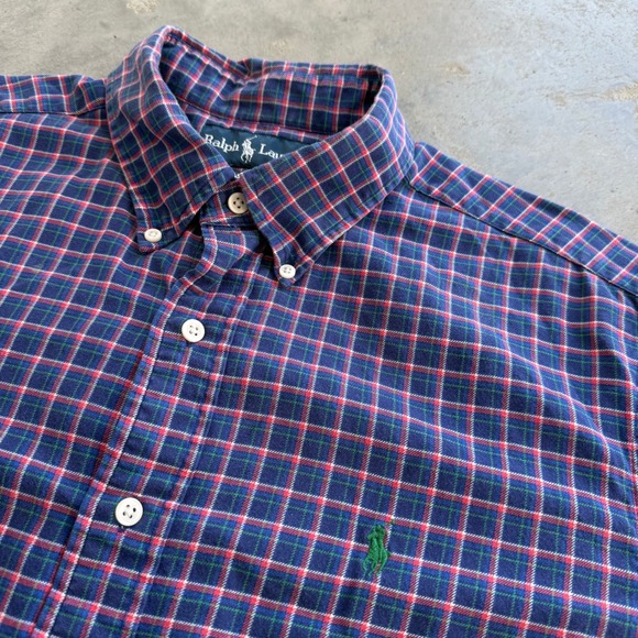 Ralph Lauren Other - Vintage Ralph Lauren Classic Fit Plaid Button Down Shirt Navy Red Large 90s